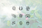 Symbols of Happiness Line Icons, an Outline Icon by Lyolya Profitrolya (Thumbnail 2 of 2)
