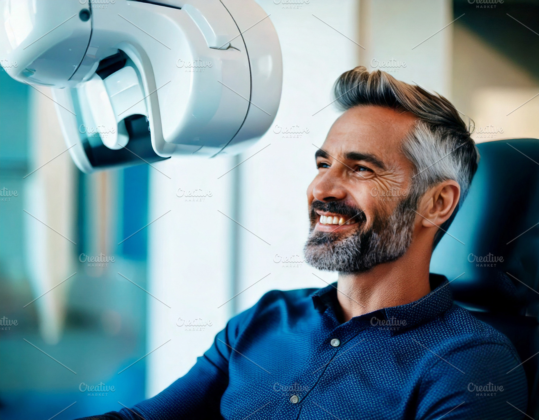 Confident patient at eye checkup digital illustration, a Person Photo by DanFLCreativo