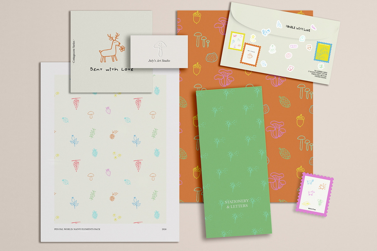 Pen Pal World: Naive Elements Pack, an Object Graphic by divanovskaya_nv (Photo 19 of 20)