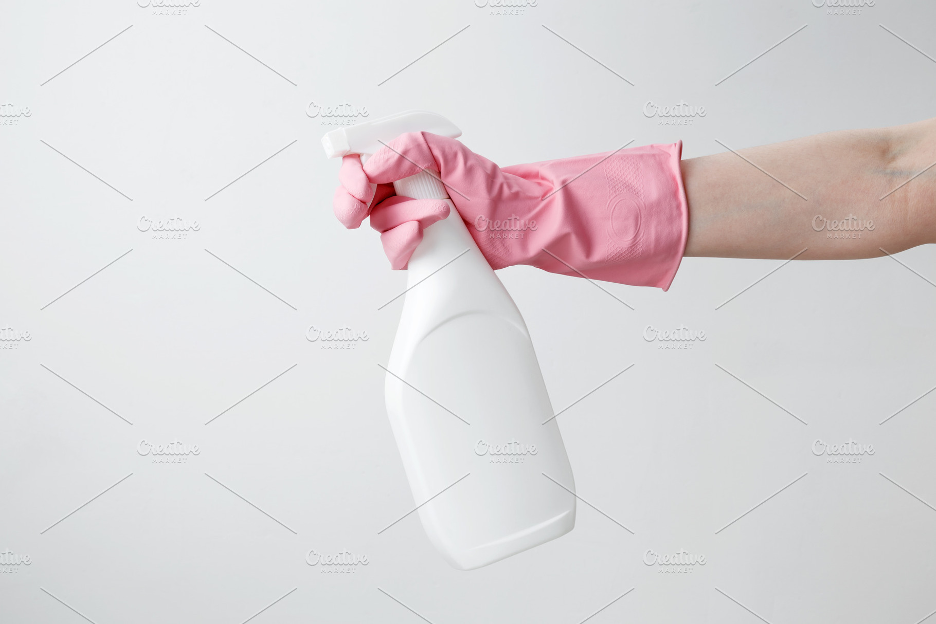 Cleaning supplies branding mockup, ready for a productive and satisfying spring, a Photo by matucha