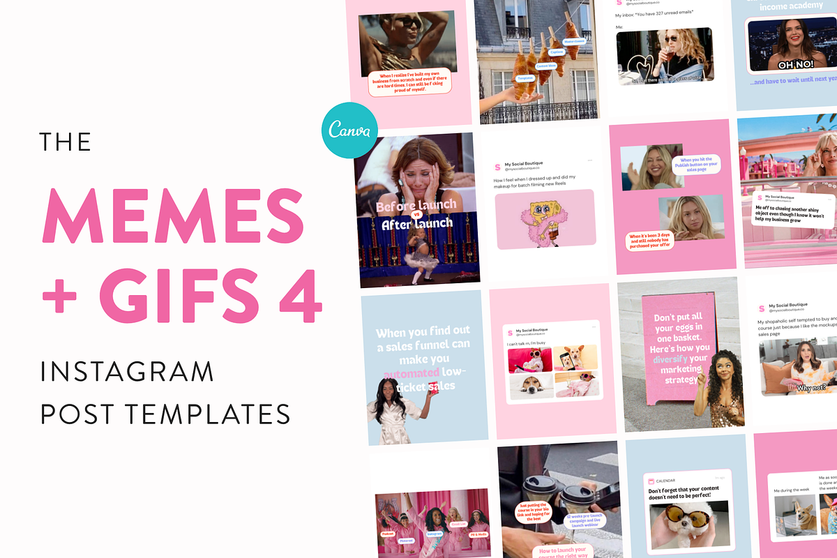 Instagram Memes & Gifs Posts Pack 4, a Social Media Template by My Social Boutique (Photo 1 of 7)