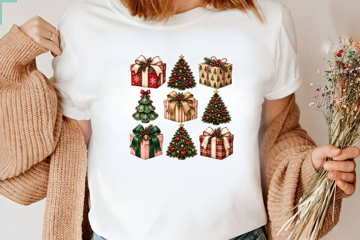 Preppy Christmas Tree Gift Box PNG, a Seasonal Illustration by CraftArtStudio (Photo 3 of 4)