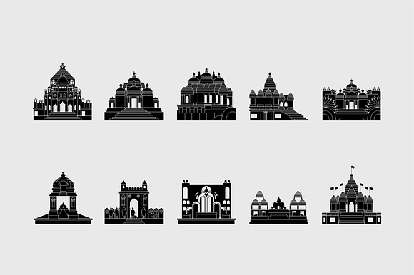 Akshardham Temple Silhouette Set preview 2