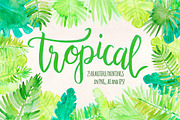 Tropical Palm Leaves Watercolor, a Seasonal Illustration by Violet LeBeaux (Thumbnail 1 of 3)