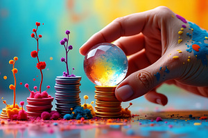Colorful money growth concept with, a Business Photo by Artonix