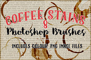 Coffee Stains Photoshop Brushes, a Brush Add-On by Clikchic Designs (Thumbnail 1 of 2)