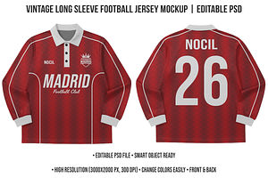 Vintage Longsleeve Jersey Mockup PSD, a Shirt Mockup by std.badboy