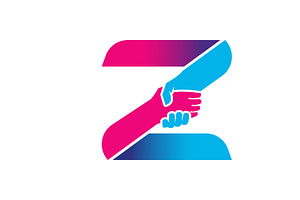 Handshake Logo Isolated On Letter Z