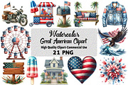 Watercolor the Great American Clipar, an Illustration by Daily.Designs (Thumbnail 1 of 4)