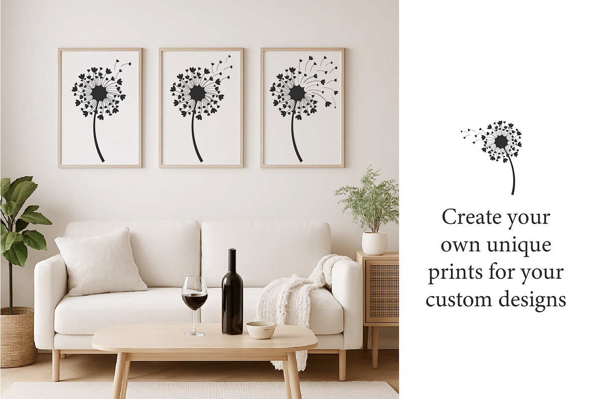Dandelion flowers with fluffy seeds, a Background Graphic by Lettering_Logo (Photo 2 of 2)