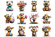 Easter Teddy Bear Clipart, an Illustration by DreamArtGraphic (Thumbnail 2 of 5)