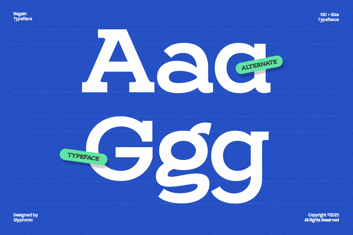 GC Regain - Display Bold Slab Serif, a Slab Serif Font by Glyphonic (Photo 12 of 15)