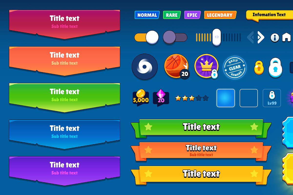 GUI Pro - Casual Game, an UI Kit Template by LAYERLAB (Photo 5 of 65)