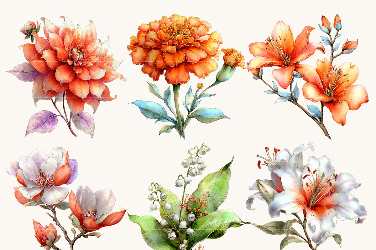 Whimsical Spring Flower Clipart, an Object Illustration by Design Scotch (Photo 3 of 9)