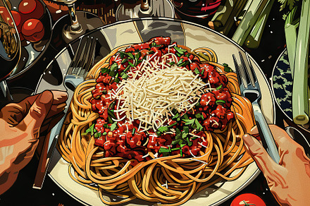 A sumptuous plate of chicken parmesa, a Photo by LOGOCREATIVE