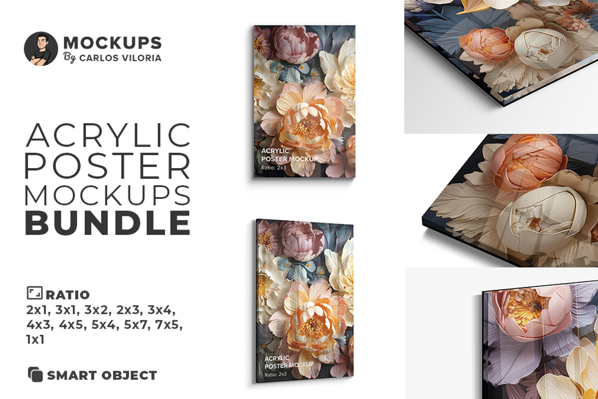 Acrylic Poster Mockups Bundle, a Merchandise Mockup by Mockups by Carlos Viloria (Photo 1 of 13)