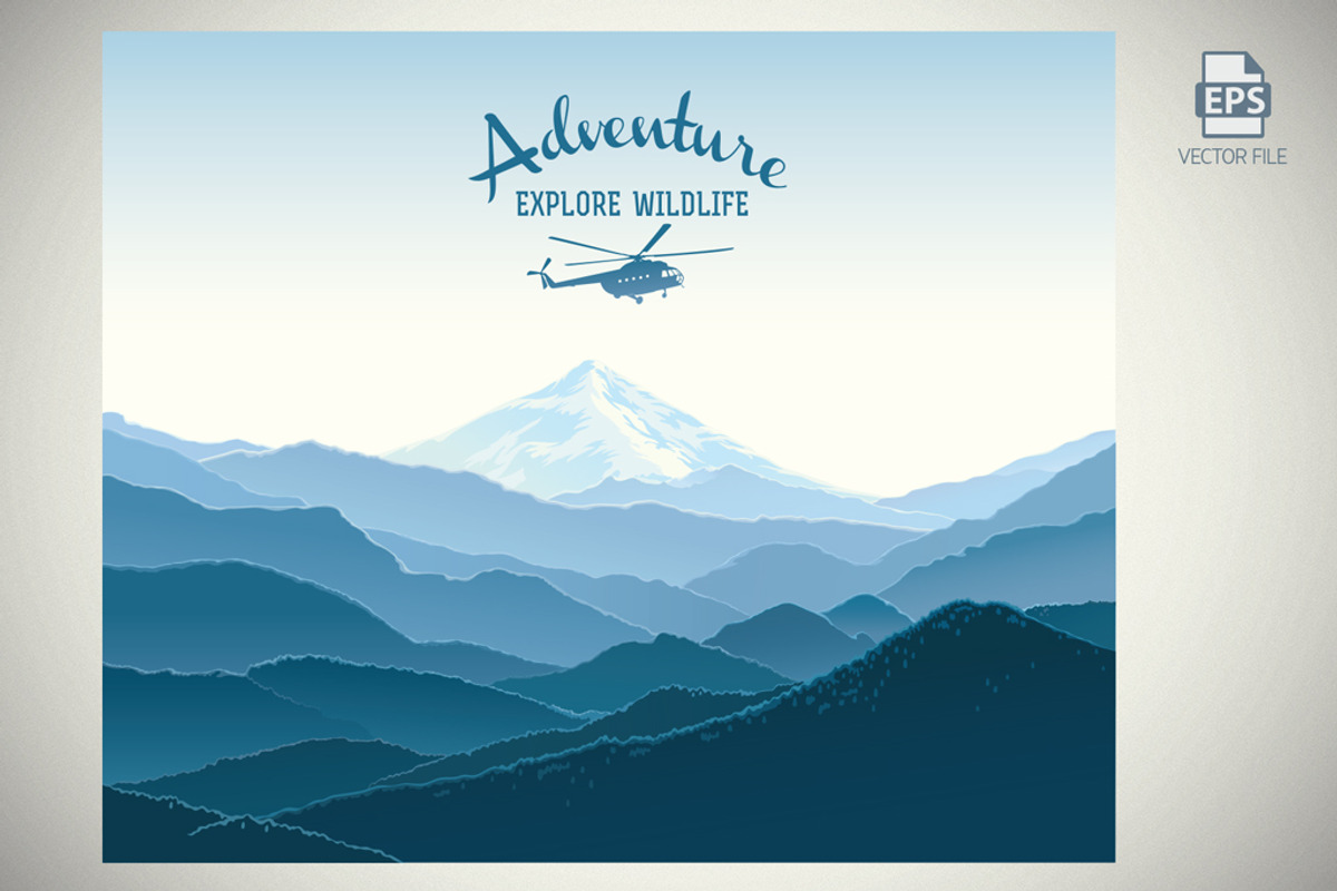 Mountain nature landscape., a Seasonal Illustration by Countryside life (Photo 4 of 8)