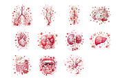 Cute Anatomy Valentine Clipart Set, a Seasonal Illustration by InkyQueenArt (Thumbnail 4 of 6)
