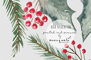 Watercolor Christmas Leaves Set, an Illustration by MaraquelaStudio (Thumbnail 7 of 7)