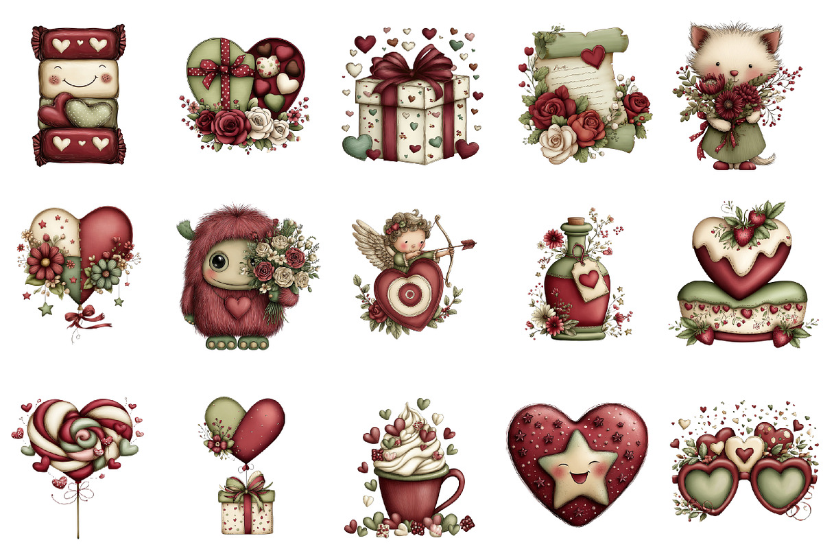 Hand Drawn Valentine Clipart, an Illustration by designcity5 (Photo 2 of 5)