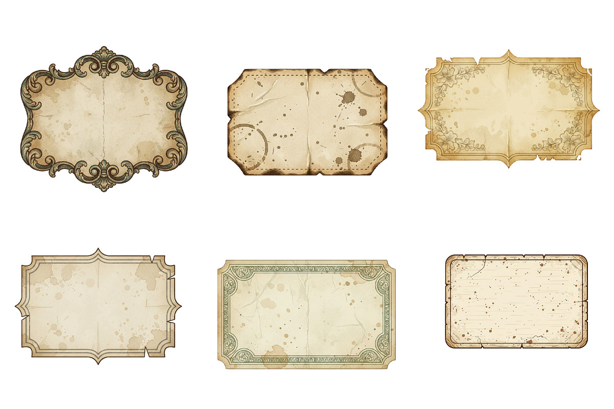 Vintage Tags Labels Junk Journal Kit, an Illustration by GatewayDesign (Photo 3 of 6)
