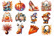 Watercolor Disco Autumn Clipart, an Illustration by Dream Creation (Thumbnail 2 of 4)