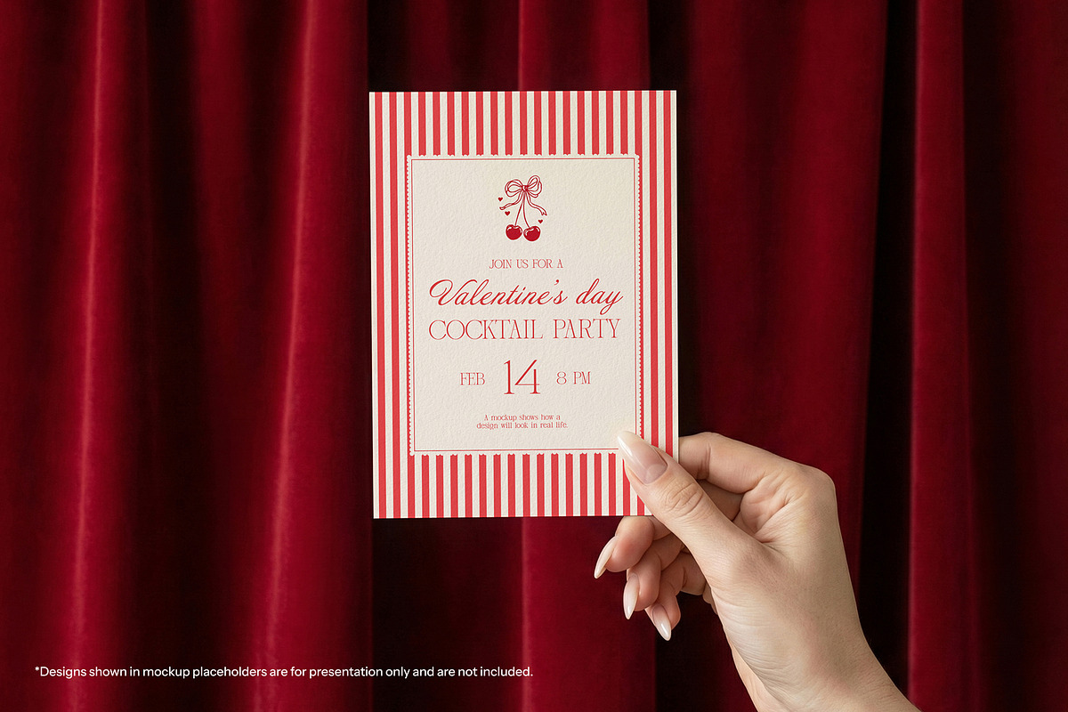 Valentine's Day Card Mockup Bundle, a Product Mockup by Wildfield Studio (Photo 6 of 9)