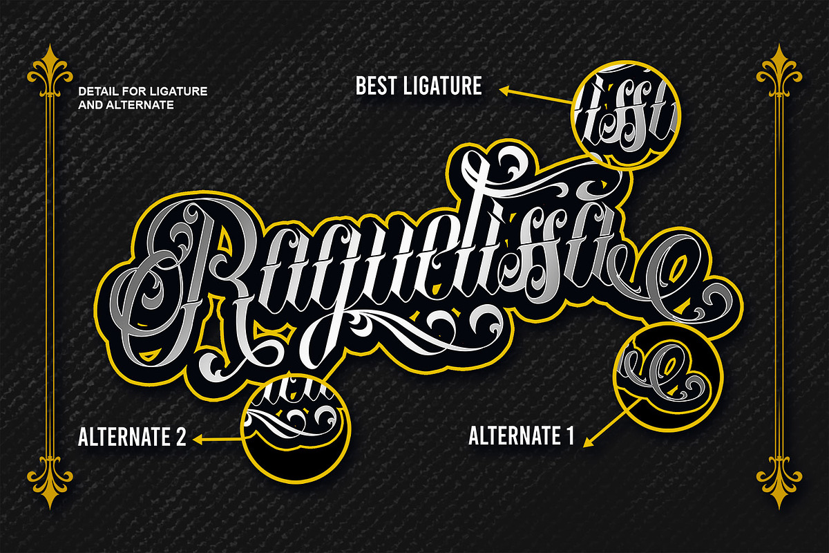 Astolfo -  Tattoo Font, a Script Font by Brightone (Photo 8 of 9)