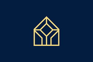 essential diamond house tree logo, a Branding & Logo Template by Rasagama Studio