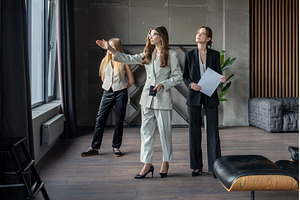 Three business women in office, a Business Photo by undrey
