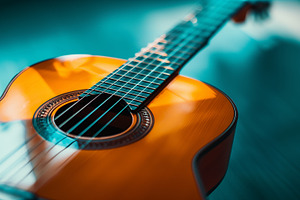 Closeup of classic guitar., an Arts & Entertainment Photo by MistyDay