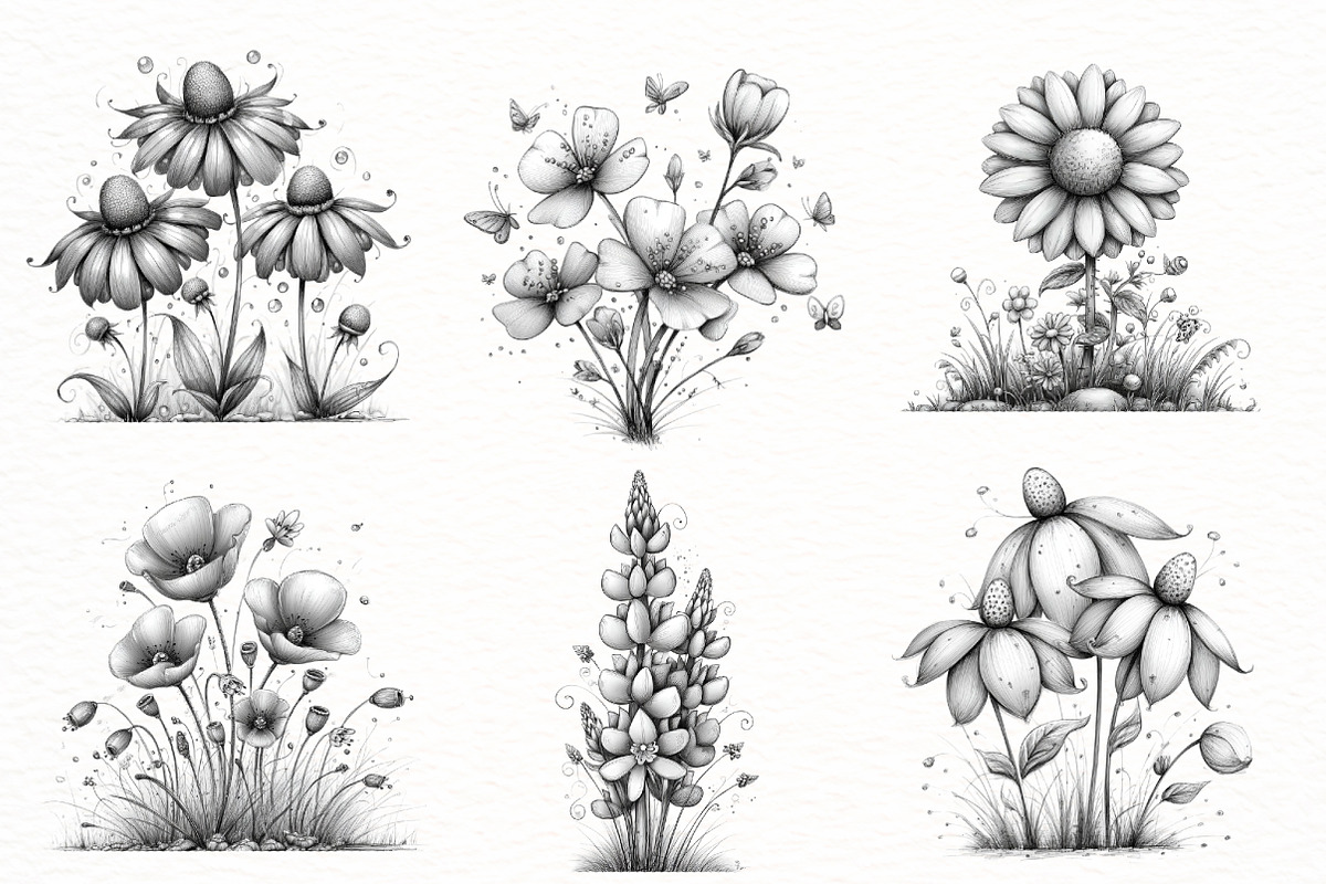 Watercolor wildflower clipart, an Illustration by Designworld (Photo 2 of 8)