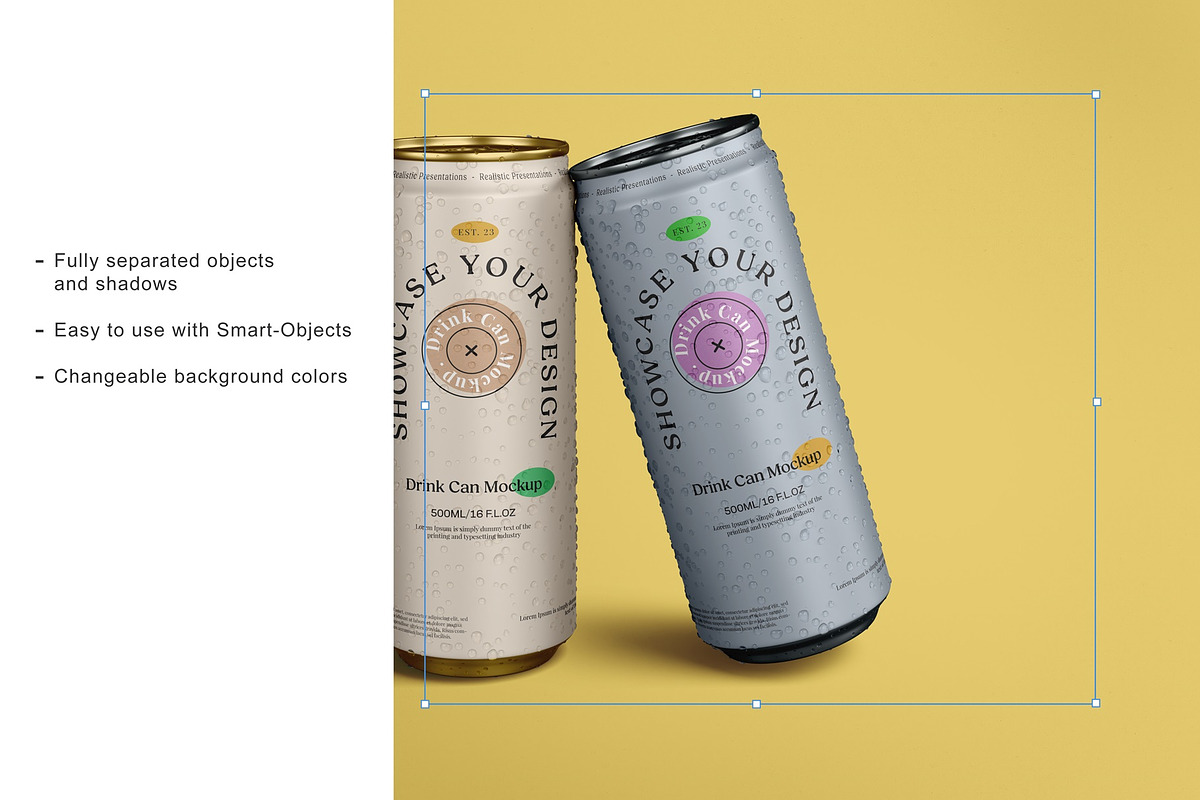 Drink Can Mockup, a Packaging Mockup by Tahtagraphic (Photo 4 of 16)