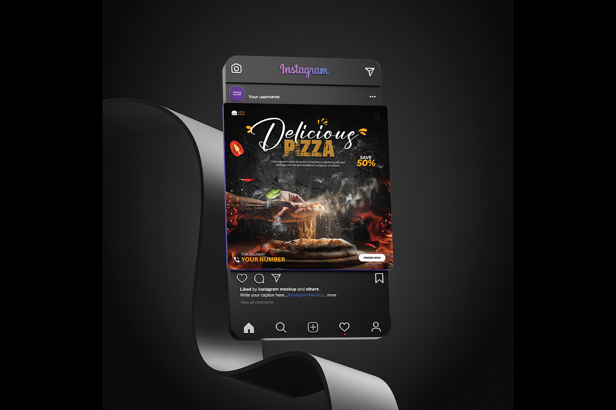 Pizza Flyer Design Template, a Flyer Template by YUDesignStore (Photo 2 of 6)