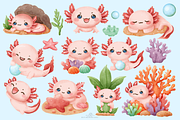 Axolotl Adventure Clipart, an Animal Illustration by Blumensdiary (Thumbnail 2 of 6)