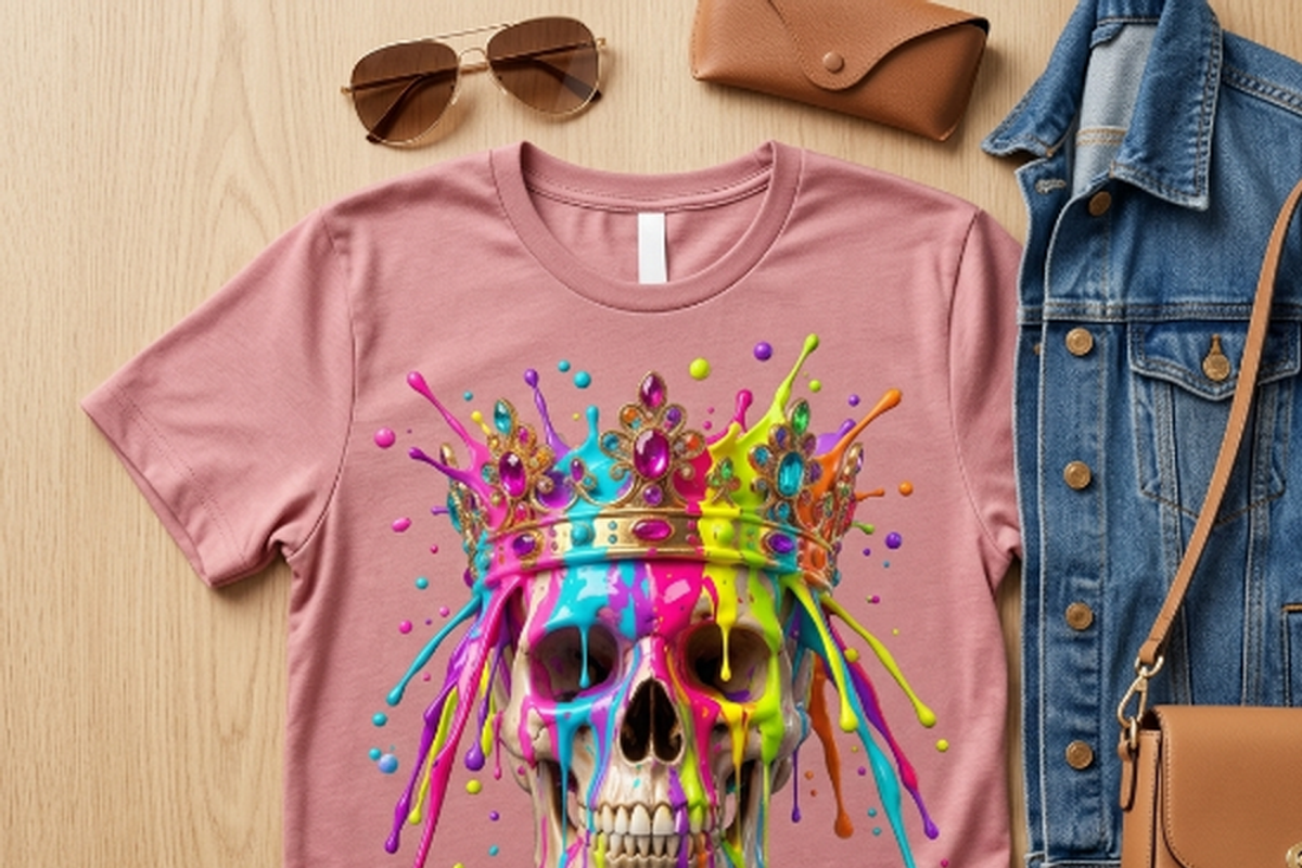 Royal Crown Skull Paint Drip, a Shirt Mockup by Vector Stall (Photo 3 of 14)