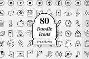 80 doodle icons set, a Duotone Icon by Pinkbrush (Thumbnail 1 of 4)