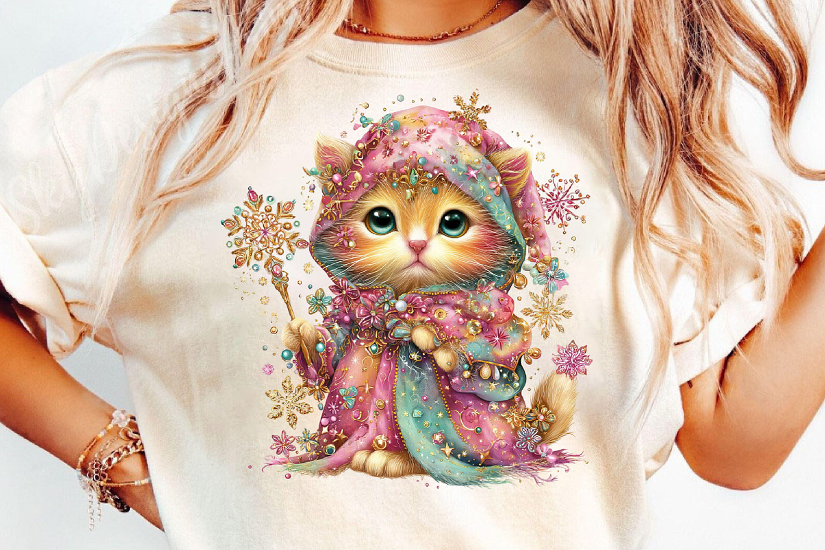 Whimsical Winter Cat Clipart, an Illustration by DreamCafeArt (Photo 7 of 8)
