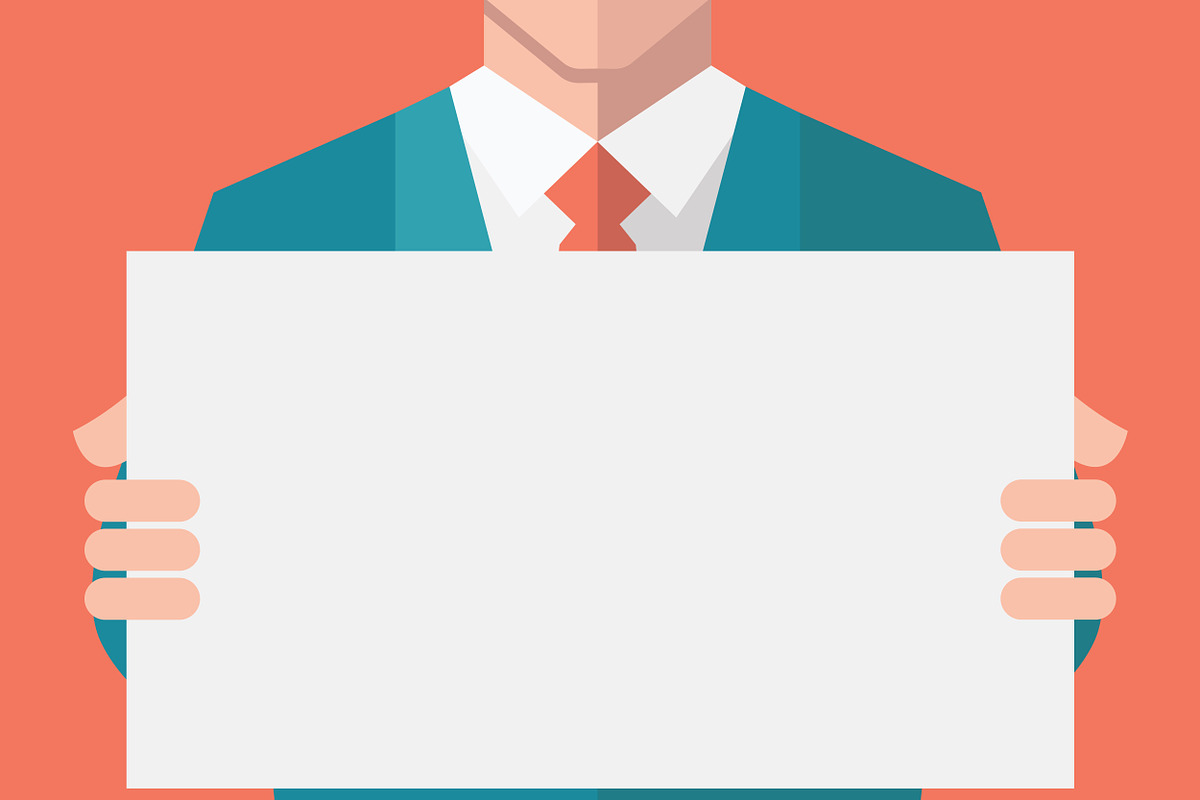 holding banner, a Work Illustration by Smiley Creative