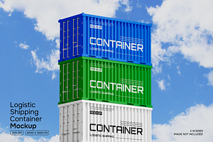 Logistic Shipping Container Mockup, a Cups & Container Mockup by Permadi Creative