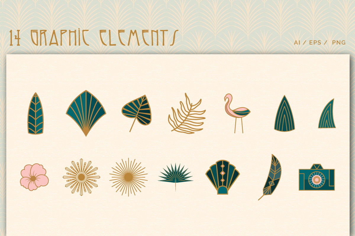 Logos & Graphics: Tropical Art Deco, an Icon by Liseno Designs (Photo 4 of 9)