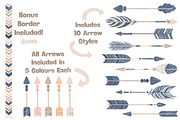 Navy & Pink Tribal Arrows Clipart, an Illustration by Amanda Ilkov (Thumbnail 2 of 4)