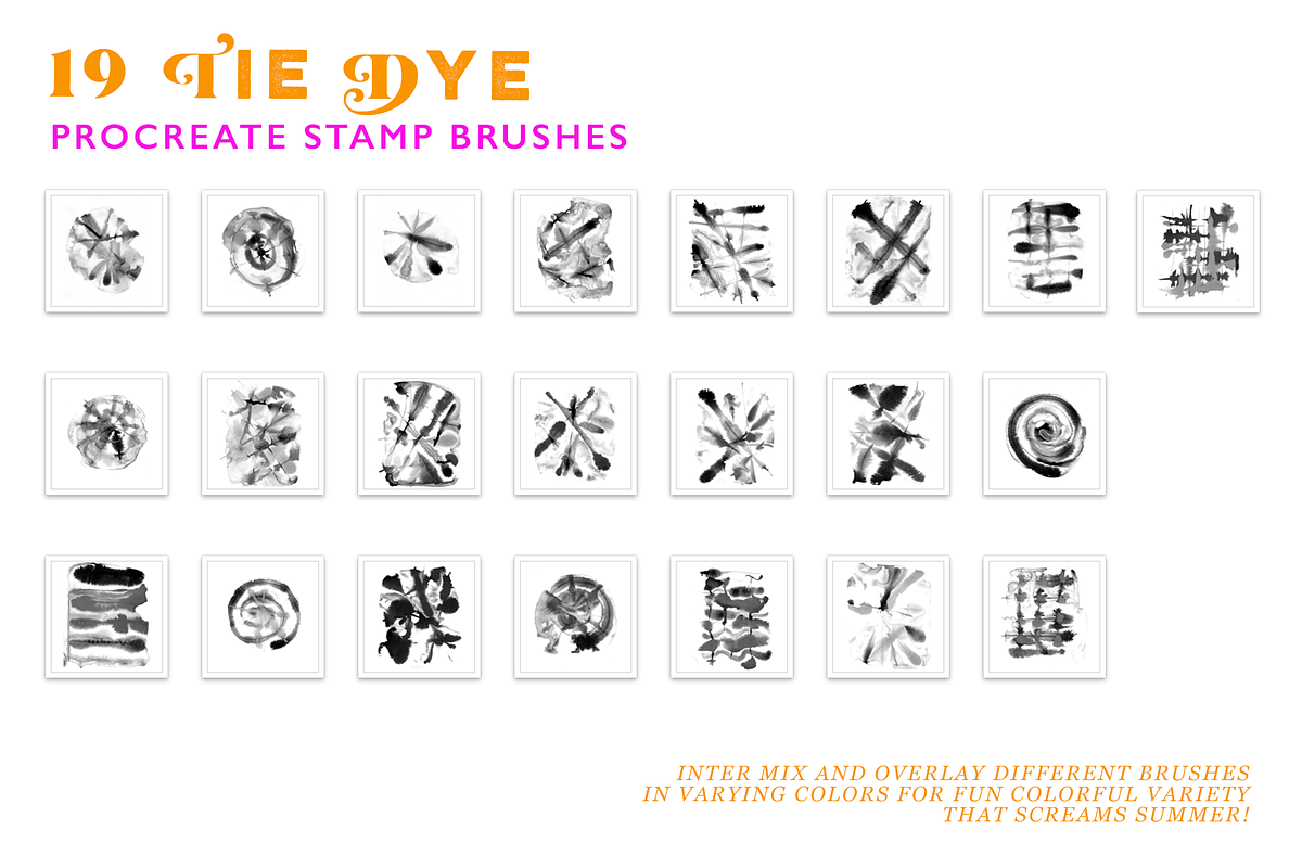 Procreate Tie Dye Stamp Brushes, a Brush Add-On by CC CREATIVE CO (Photo 5 of 10)