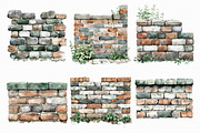 Brick Wall Borders Clipart, an Illustration by Libby Wishes (Thumbnail 5 of 5)