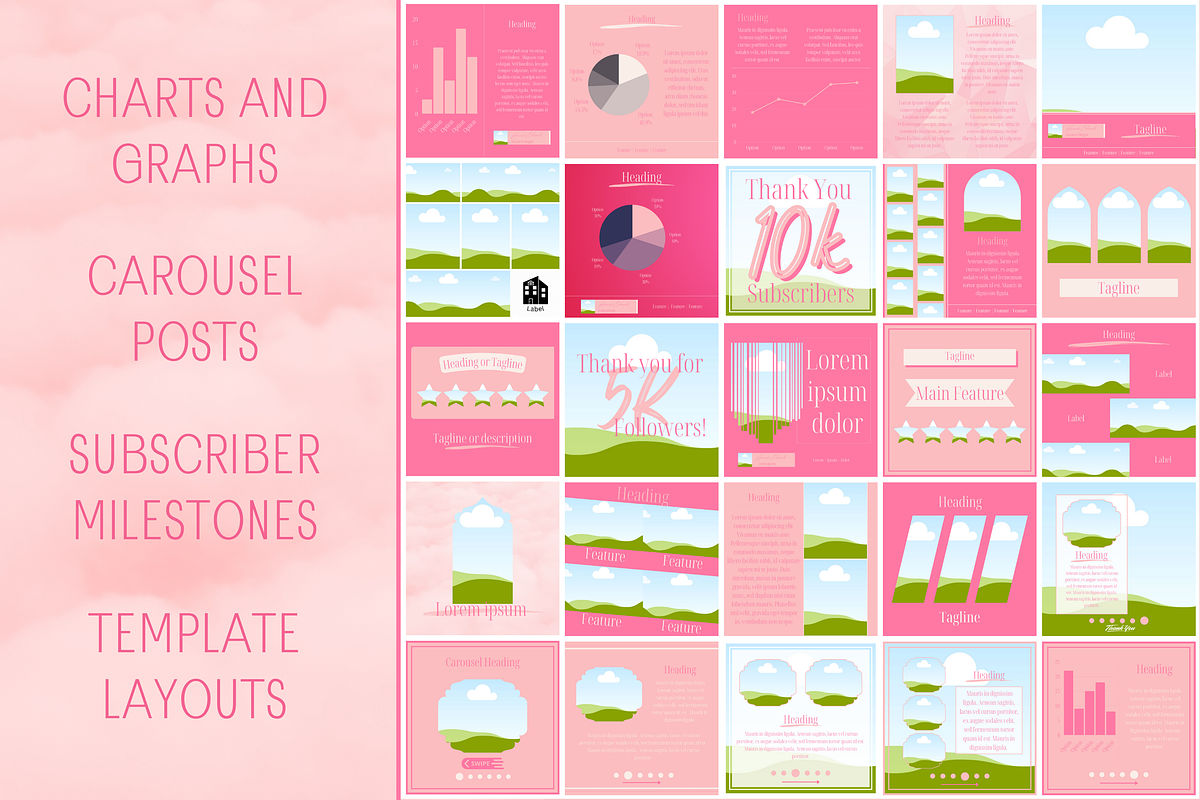 455 Canva Pink Instagram Template, a Social Media Template by Emerald Eyes Design (Photo 3 of 12)