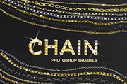 40 Chain Photoshop Brushes, a Brush Add-On by Photohacklovers (Thumbnail 1 of 6)