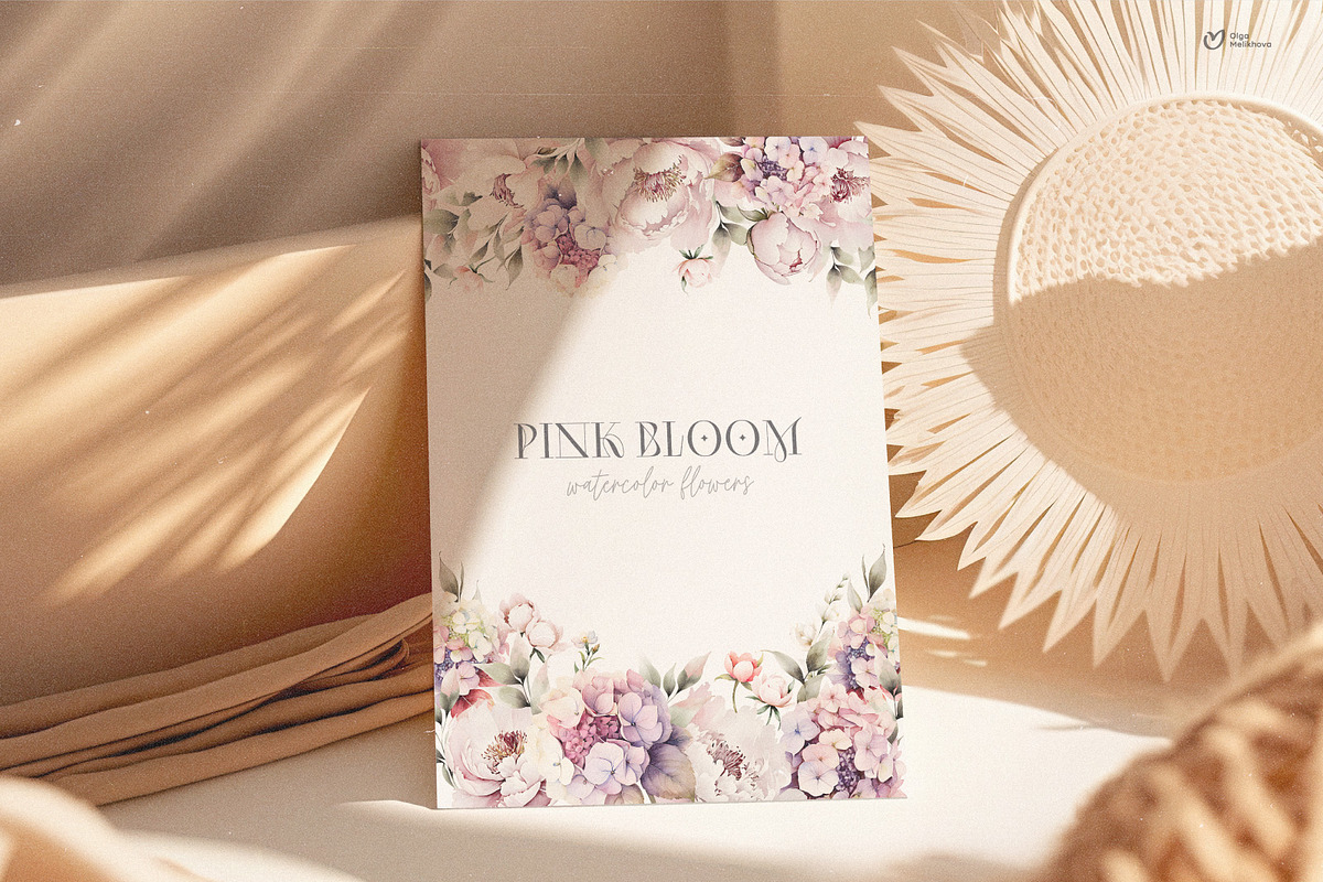 Pink Bloom, Watercolor peonies, an Object Illustration by ollalya (Photo 7 of 7)