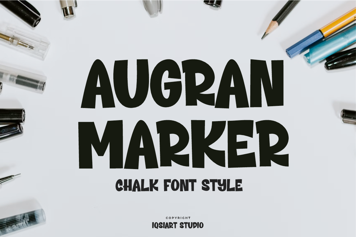 Augran Marker Font, a Sans Serif Font by Iqsiart Studio (Photo 1 of 6)