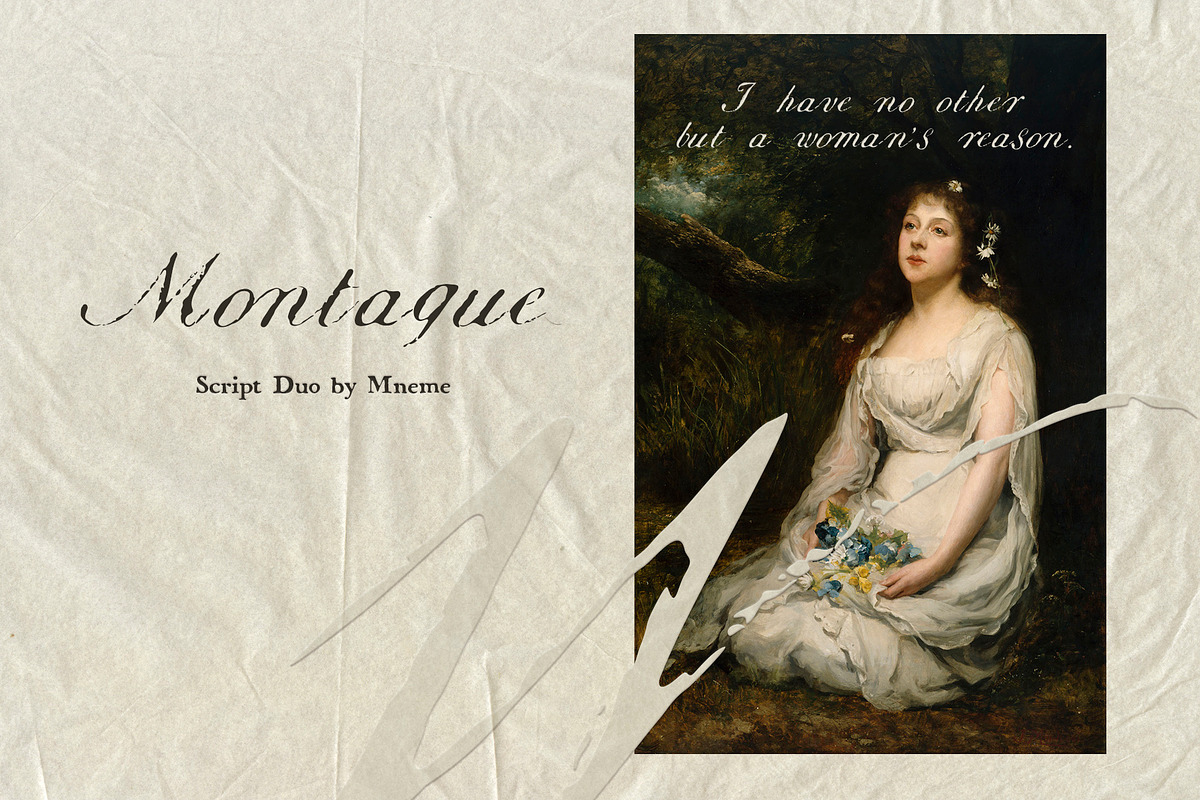 Montague - Script & Rough Duo, a Script Font by Mneme (Photo 8 of 11)