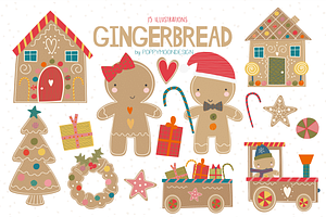 Gingerbread Clipart Set